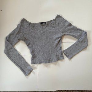Brandy Melville Off the Shoulder Gray Crop